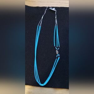 Navajo Turquose And Stering Silver Necklace Vintage
